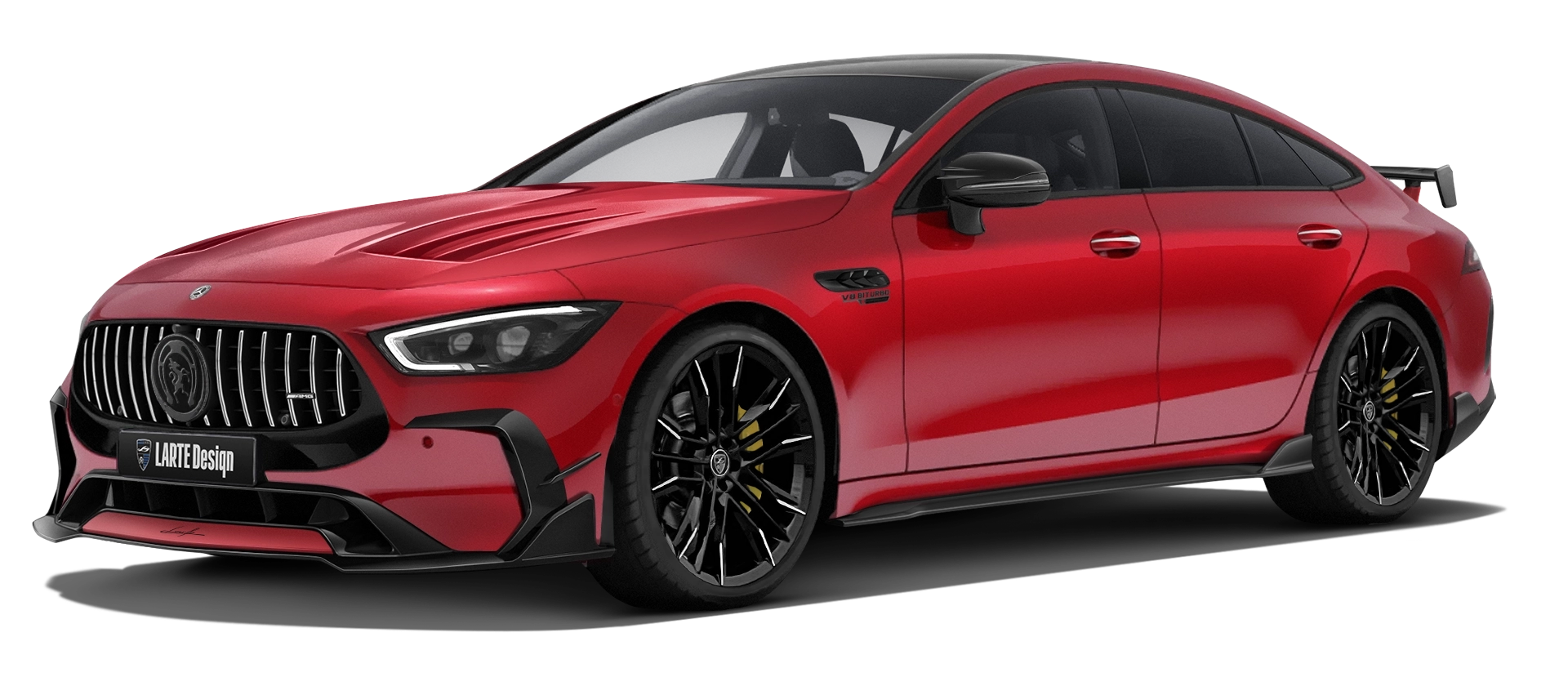 MERCEDES GT 63 X290 FACELIFT 2024 - 2026 в цвете Patagonia Red с кастомным обвесом