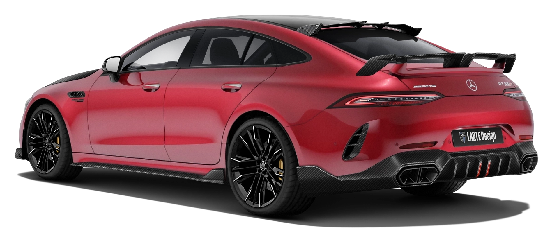 MERCEDES GT 63 X290 FACELIFT 2024 - 2026 в цвете Patagonia Red с карбоновым тюнингом