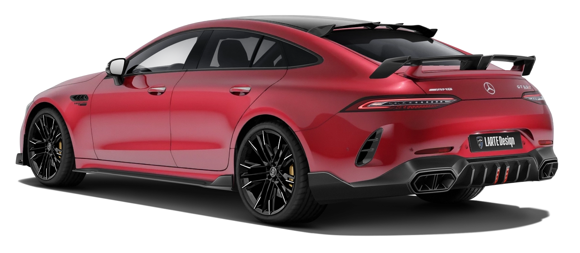 MERCEDES GT 63 X290 FACELIFT 2024 - 2026 в цвете Patagonia Red с кастомным тюнингом