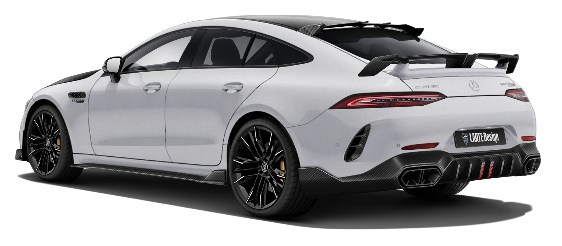 MERCEDES GT 63 X290 FACELIFT 2024 - 2026 в цвете Polar White с карбоновым тюнингом