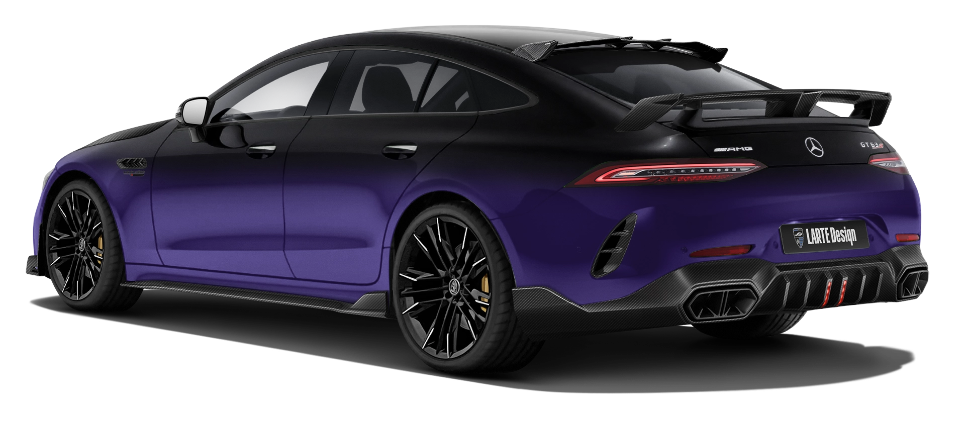 MERCEDES GT 63 X290 FACELIFT 2024 - 2026 в цвете Purple с карбоновым тюнингом