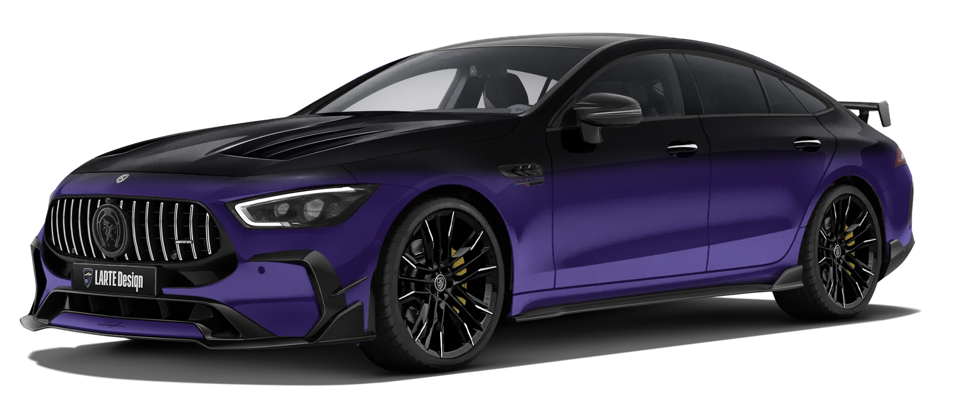 MERCEDES GT 63 X290 FACELIFT 2024 - 2026 в цвете Purple с кастомным обвесом