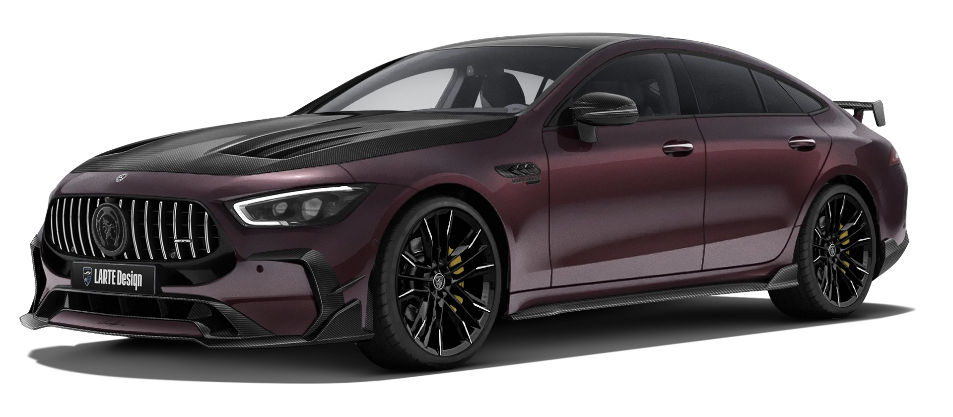 MERCEDES GT 63 X290 FACELIFT 2024 - 2026 в цвете Rubellite Red с карбоновым обвесом