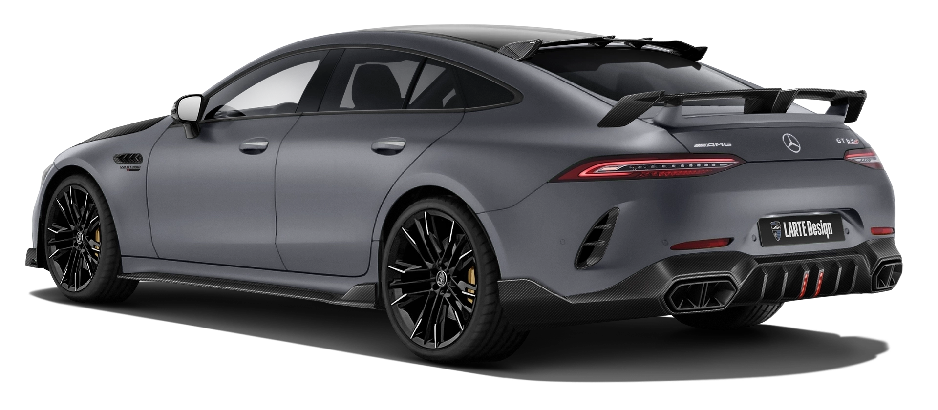 MERCEDES GT 63 X290 FACELIFT 2024 - 2026 в цвете Selenite Grey с карбоновым тюнингом