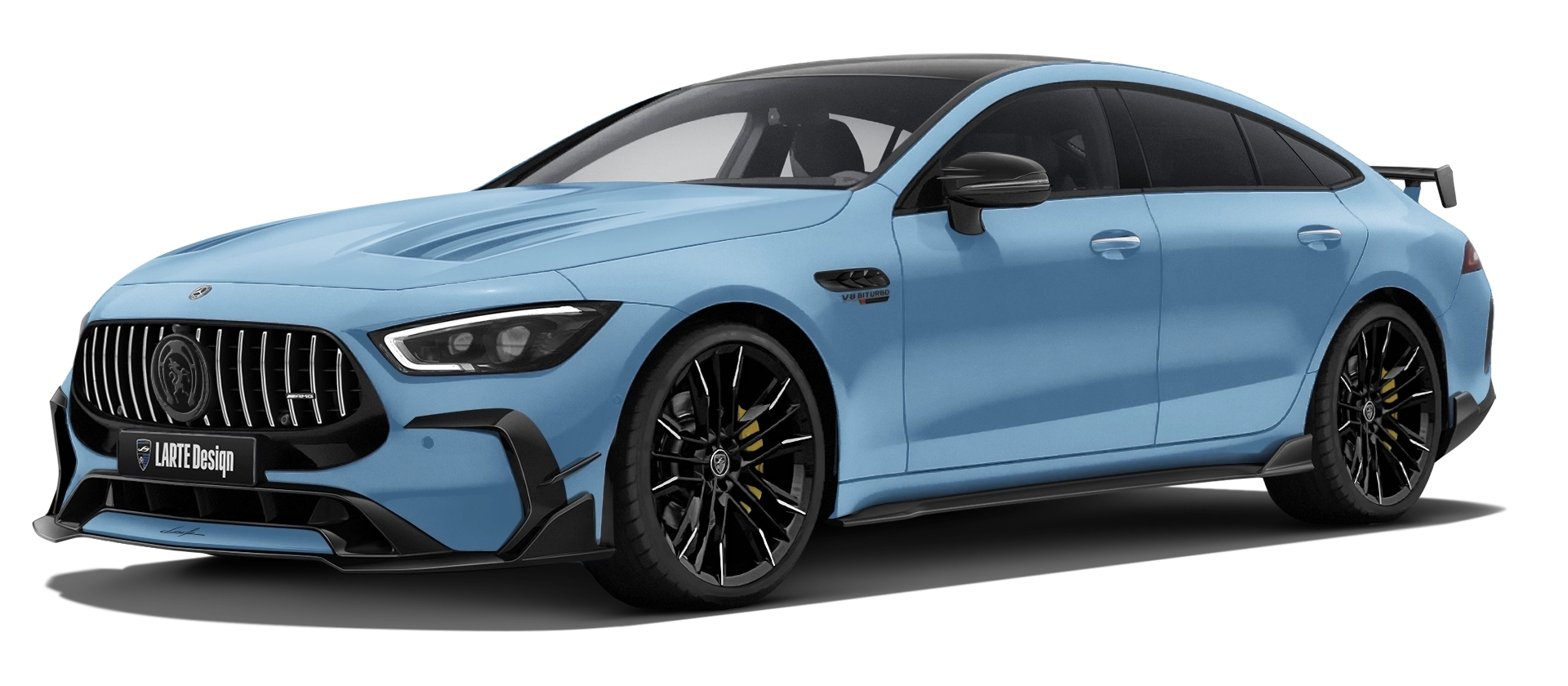 MERCEDES GT 63 X290 FACELIFT 2024 - 2026 в цвете Vintage Blue с кастомным обвесом
