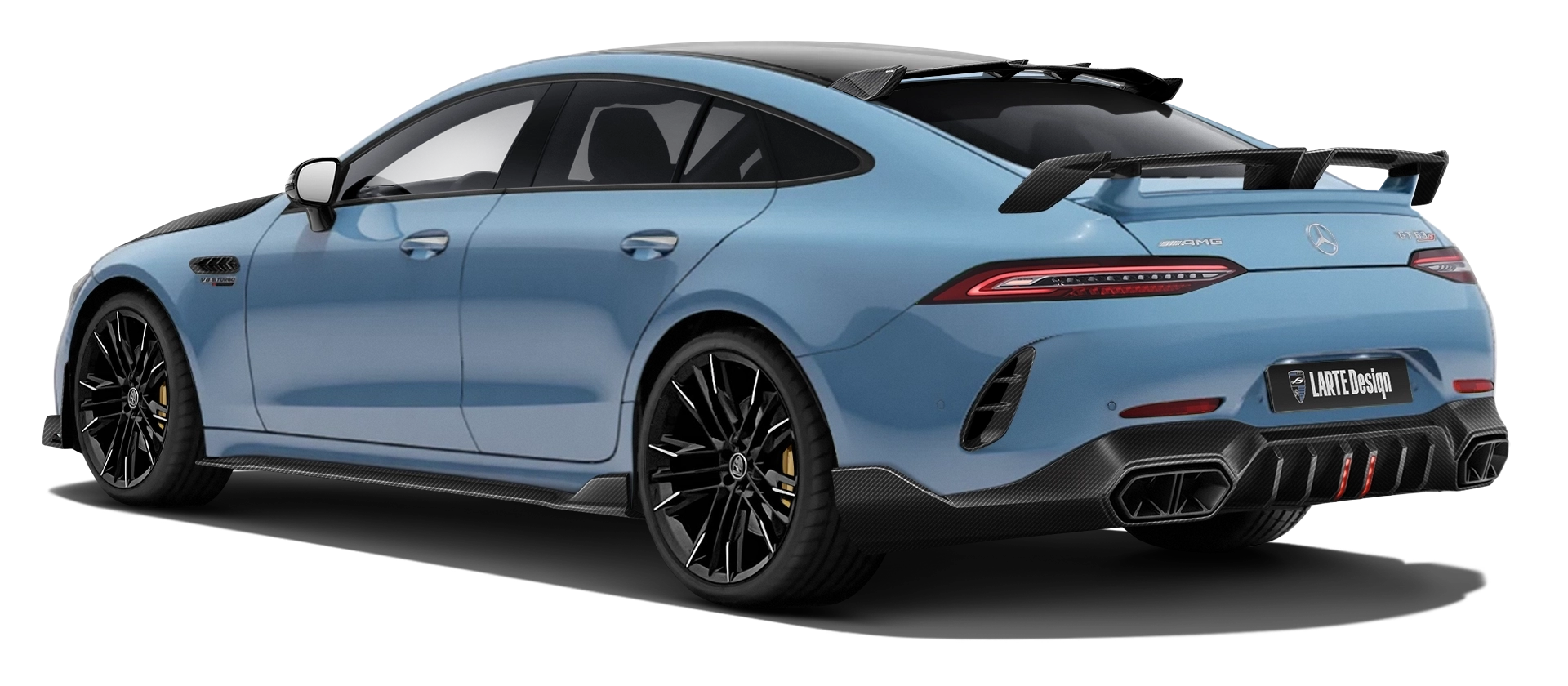 MERCEDES GT 63 X290 FACELIFT 2024 - 2026 в цвете Vintage Blue с карбоновым тюнингом