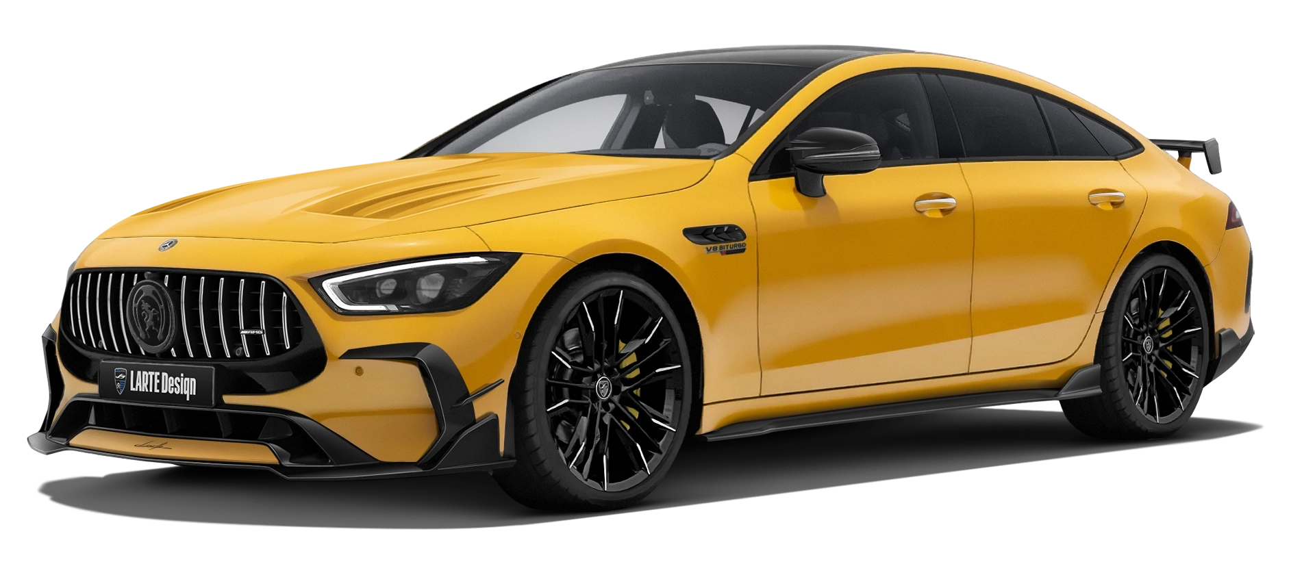 MERCEDES GT 63 X290 FACELIFT 2024 - 2026 в цвете Yellowstone с кастомным обвесом