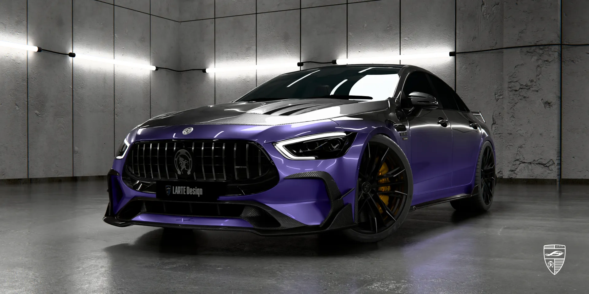 Агрессивный карбоновый стайлинг AMG GT Facelift 63 2026 создаёт яркую дорожную презентацию