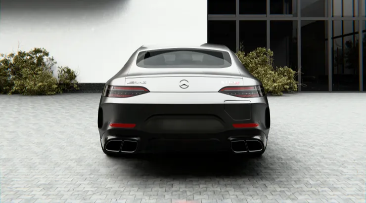 Задний профиль Mercedes GT AMG 63s Facelift с кастомным тюнингом