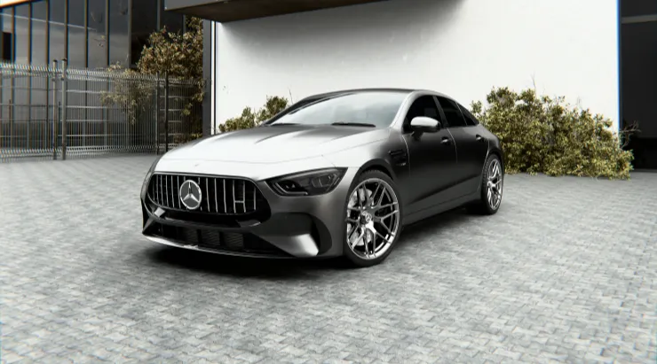 Перед под углом Mercedes GT AMG 63s Facelift с кастомным обвесом