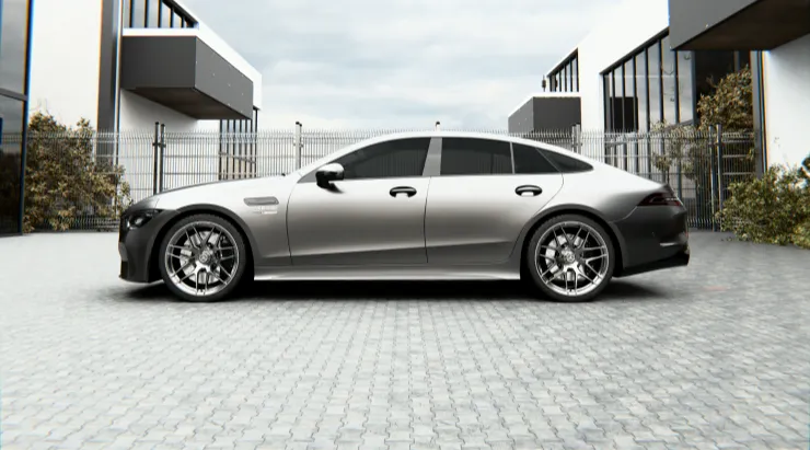 Боковой профиль Mercedes GT AMG 63s Facelift с кастомным обвесом