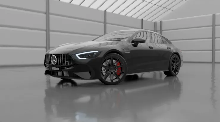 Перед под углом Mercedes AMG GT 63s Facelift с кастомным обвесом