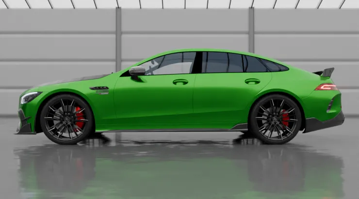 Боковой профиль Mercedes AMG GT 63s Facelift с кастомным обвесом