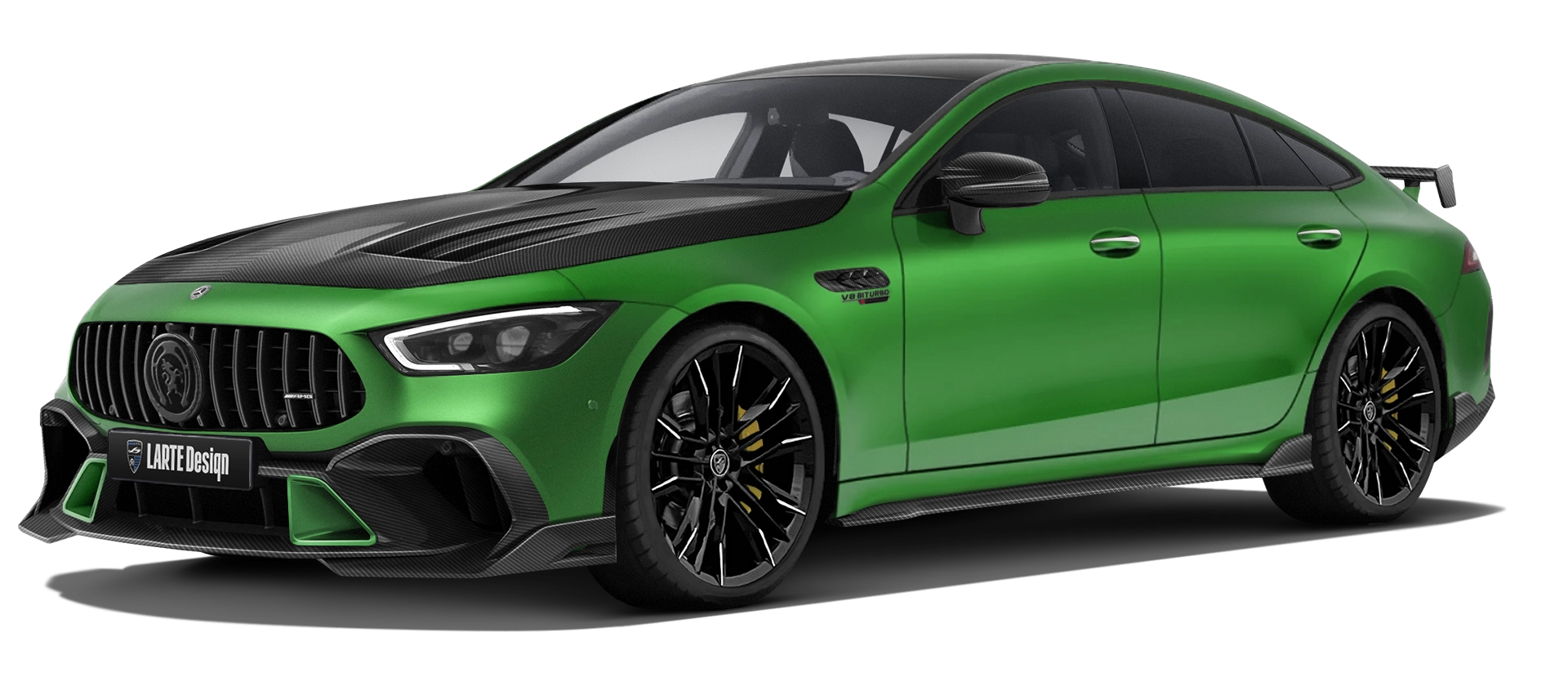 MERCEDES GT 63 X290 2019 - 2024 в цвете Green Hell с карбоновым обвесом
