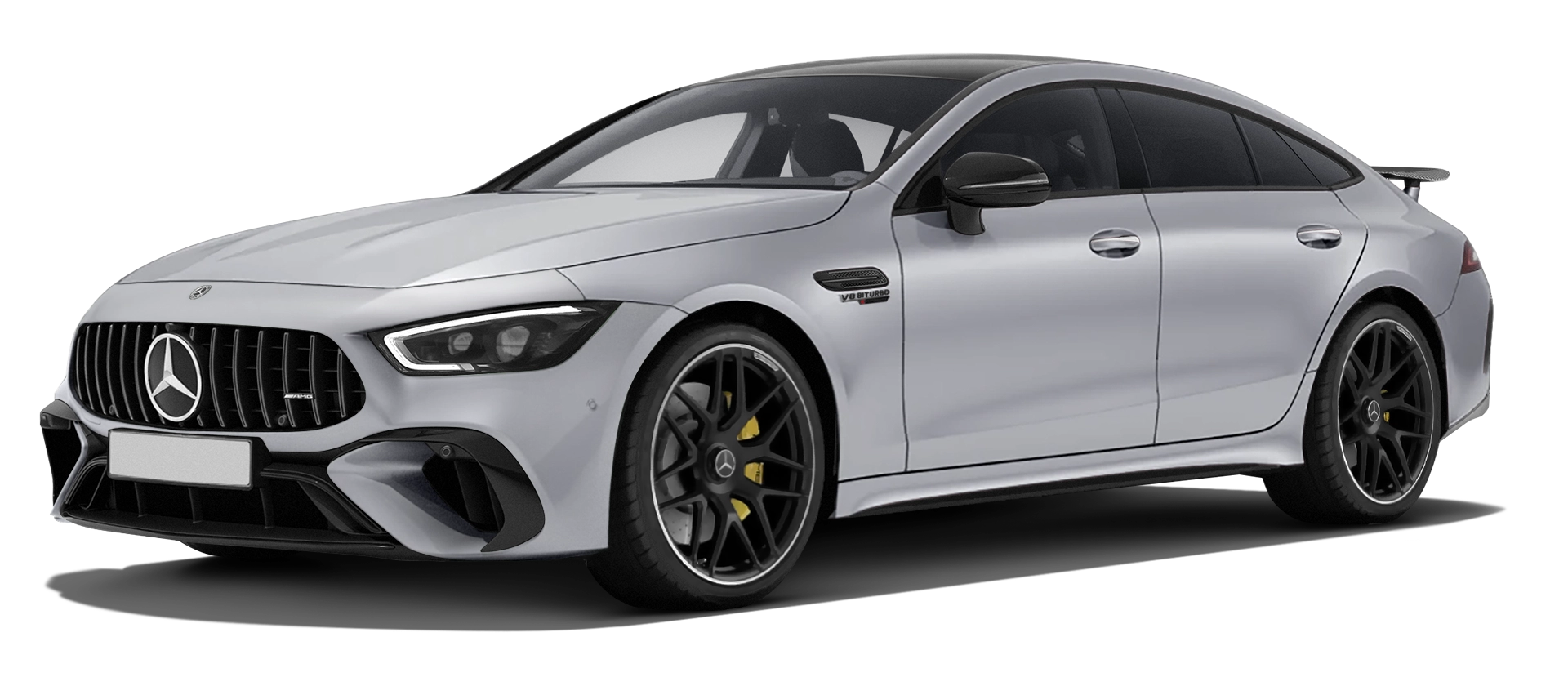MERCEDES GT 63 X290 2019 - 2024 в цвете Hitech Silver с карбоновым обвесом
