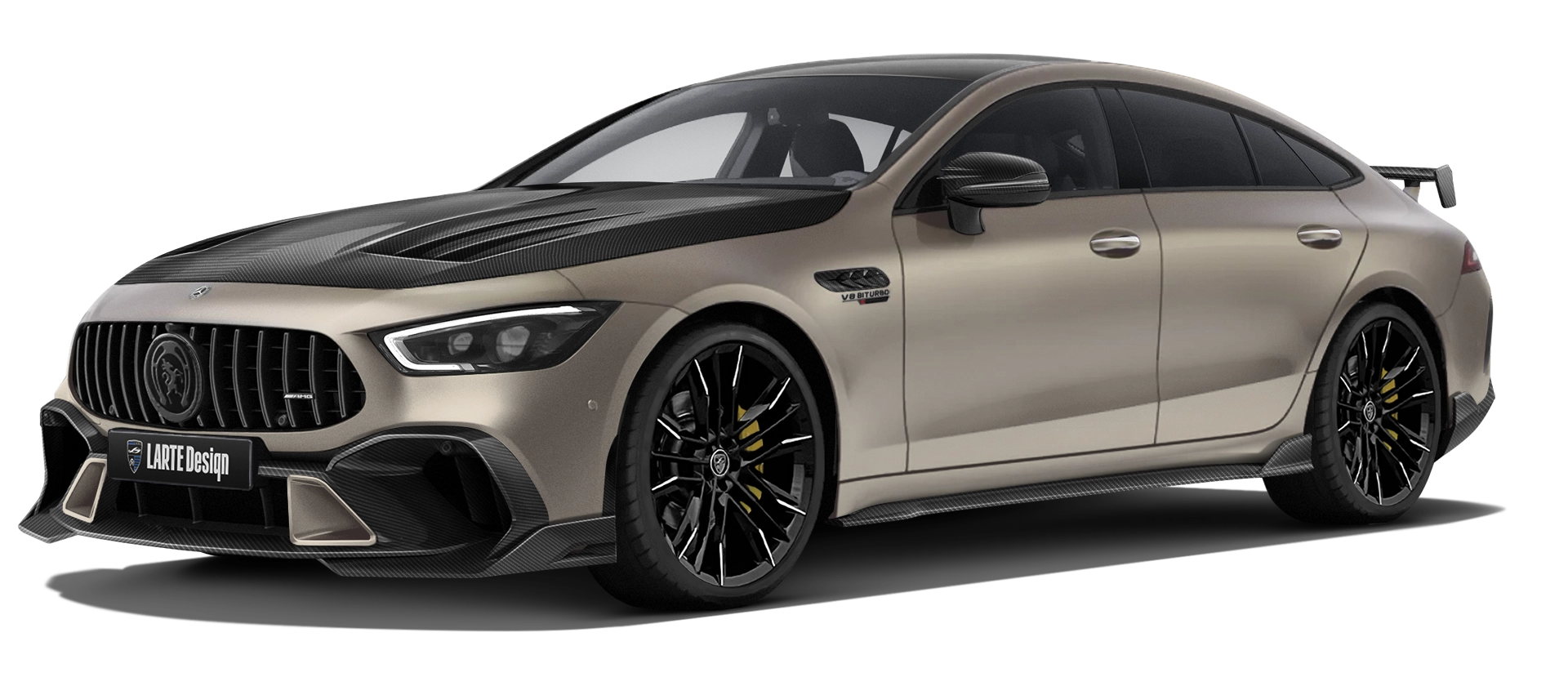MERCEDES GT 63 X290 2019 - 2024 в цвете Kalahari Gold Magno с карбоновым обвесом