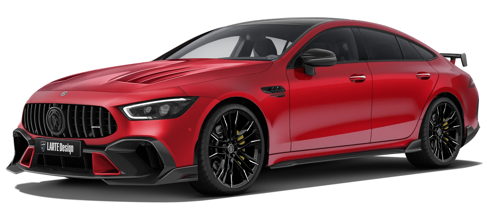 MERCEDES GT 63 X290 2019 - 2024 в цвете Patagonia Red с кастомным обвесом