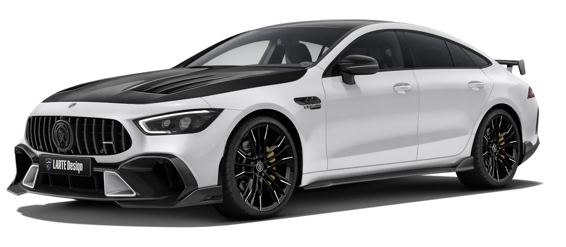 MERCEDES GT 63 X290 2019 - 2024 в цвете Polar White с карбоновым обвесом