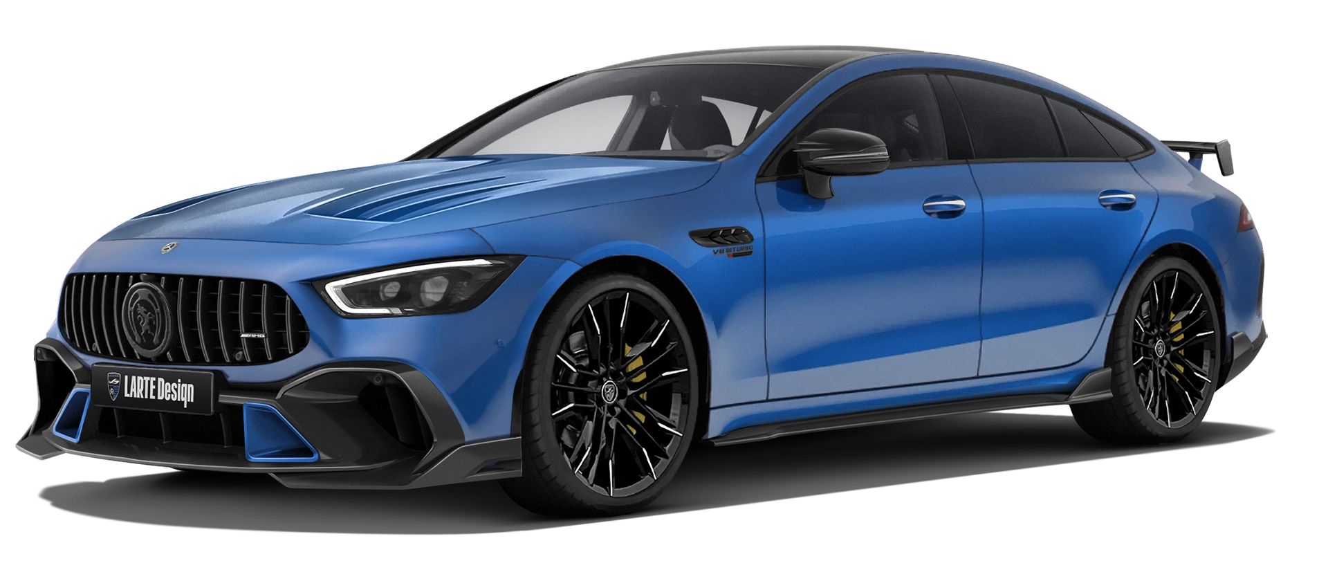 MERCEDES GT 63 X290 2019 - 2024 в цвете Spectral Blue Magno с кастомным обвесом