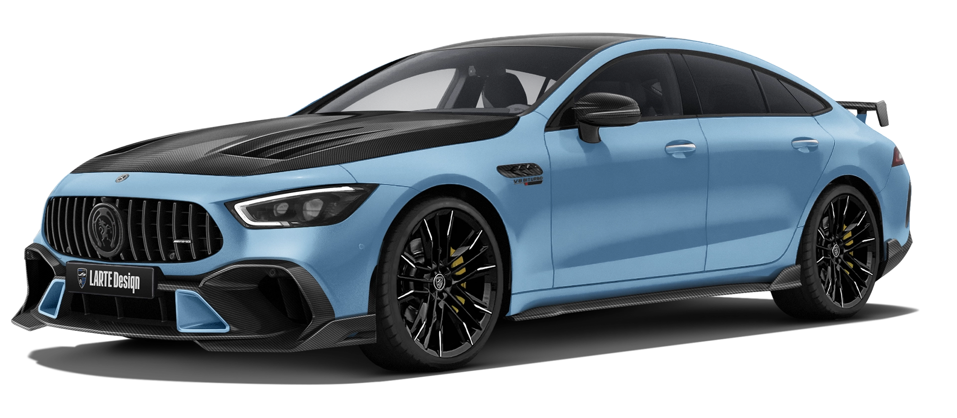 MERCEDES GT 63 X290 2019 - 2024 в цвете Vintage Blue с карбоновым обвесом
