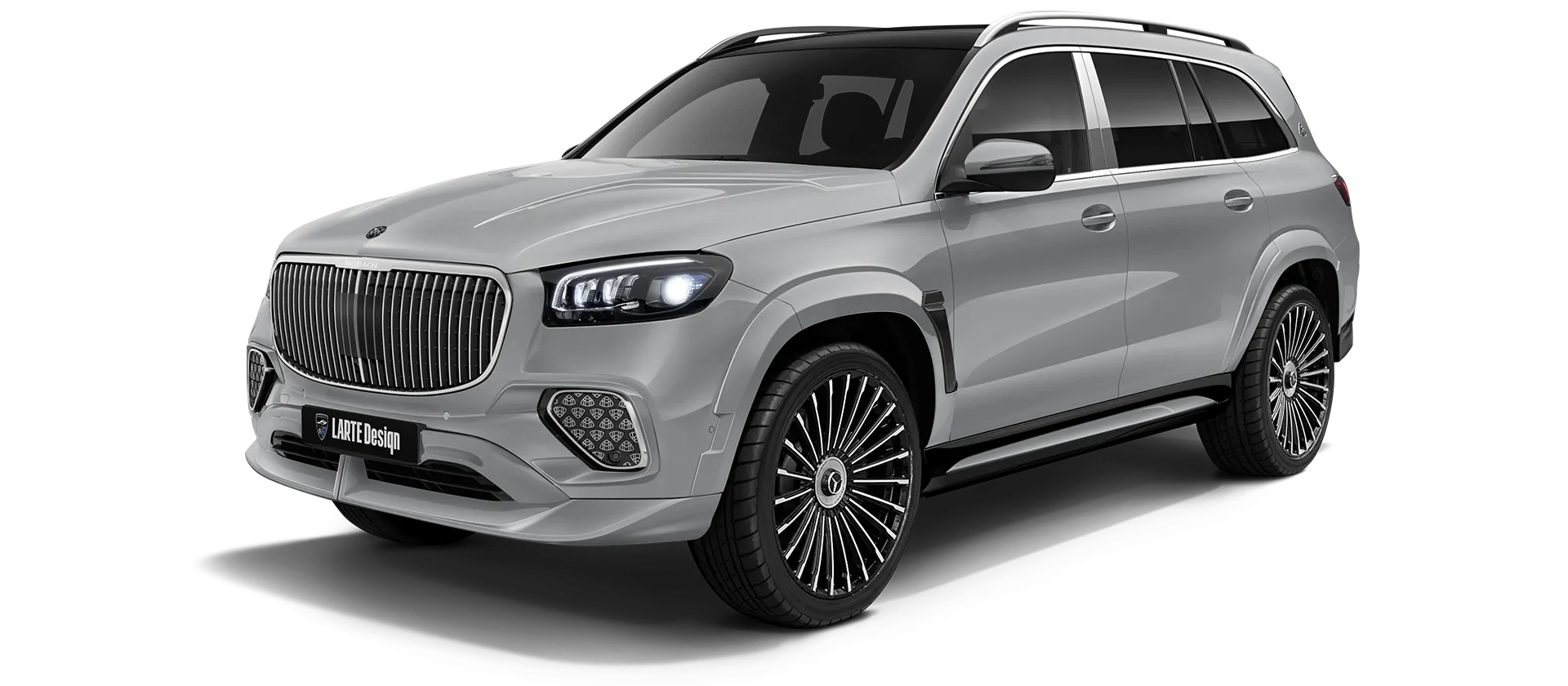 Mercedes Maybach GLS 600 X167 Facelift в цвете Alpine Silver с кастомным обвесом