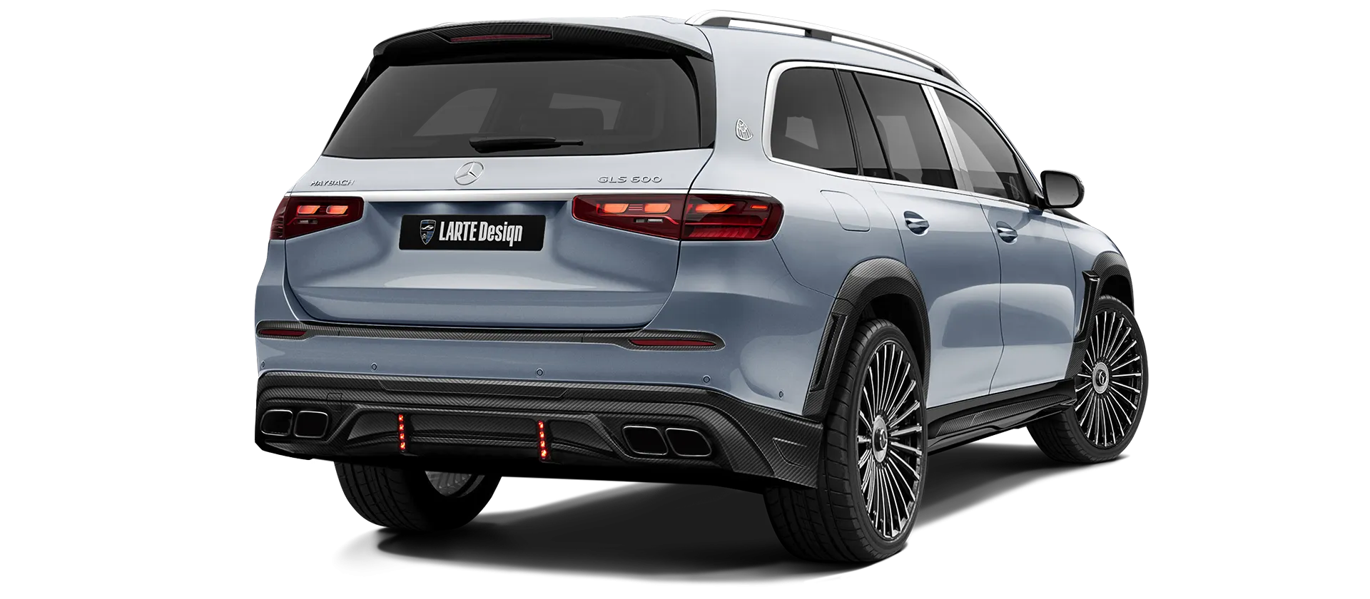 Mercedes Maybach GLS 600 X167 Facelift в цвете Azur Blue с карбоновым тюнингом