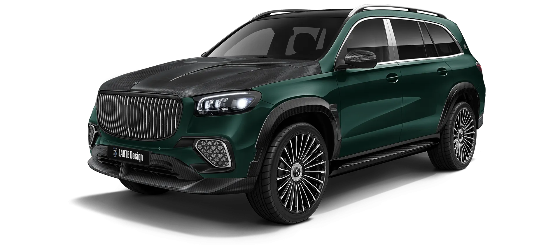 Mercedes Maybach GLS 600 X167 Facelift в цвете Emerald Green с карбоновым обвесом