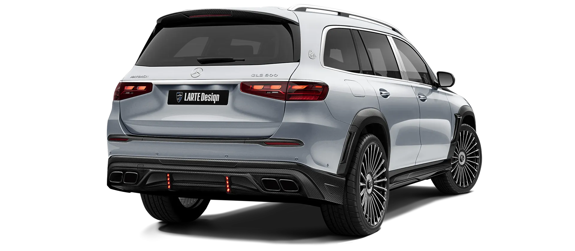 Mercedes Maybach GLS 600 X167 Facelift в цвете High Tech Silver с карбоновым тюнингом