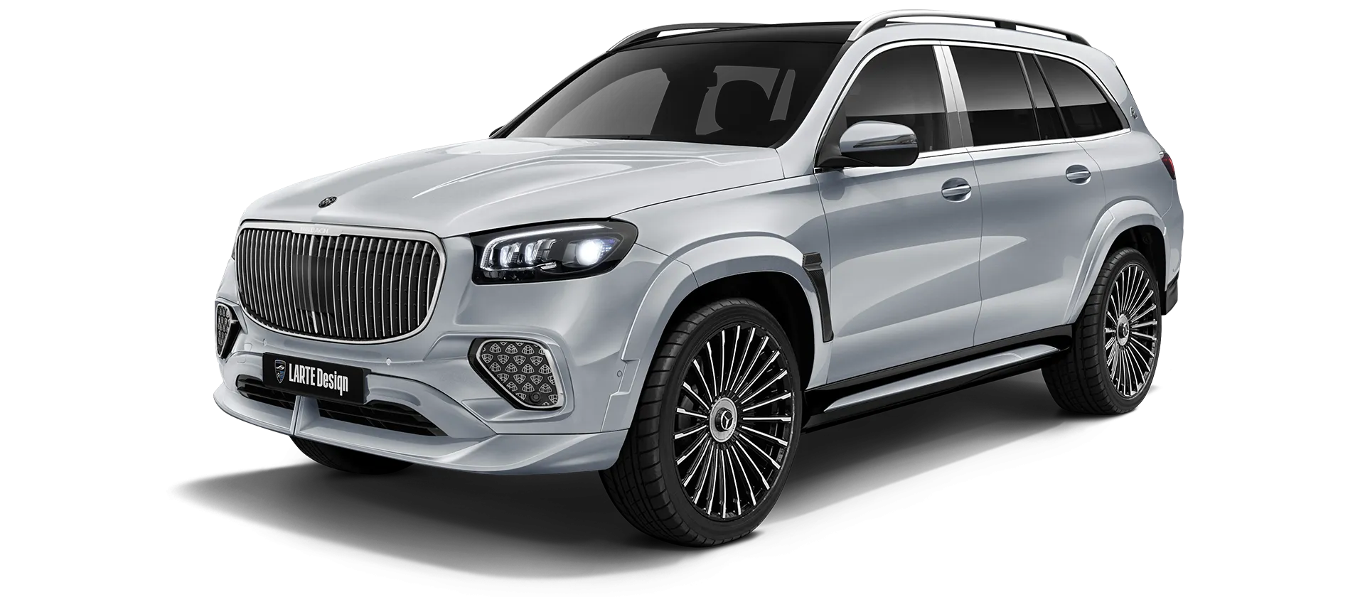 Mercedes Maybach GLS 600 X167 Facelift в цвете High Tech Silver с кастомным обвесом
