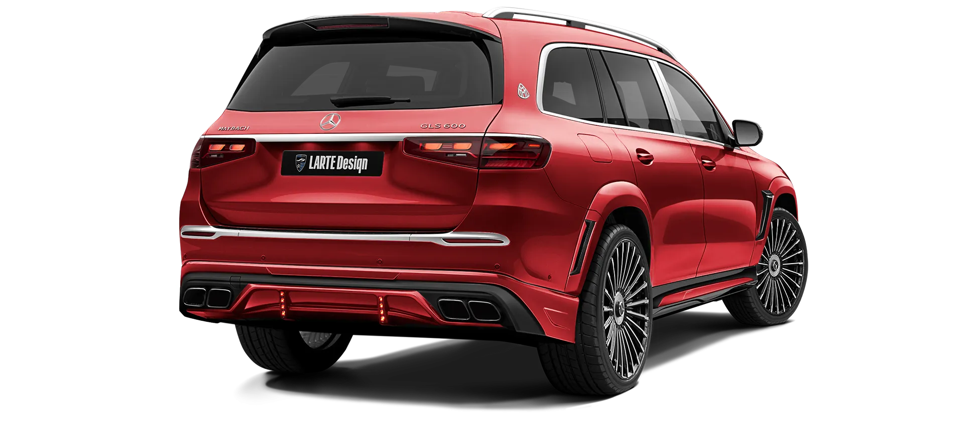 Mercedes Maybach GLS 600 X167 Facelift в цвете Hyacinthe Red с кастомным тюнингом