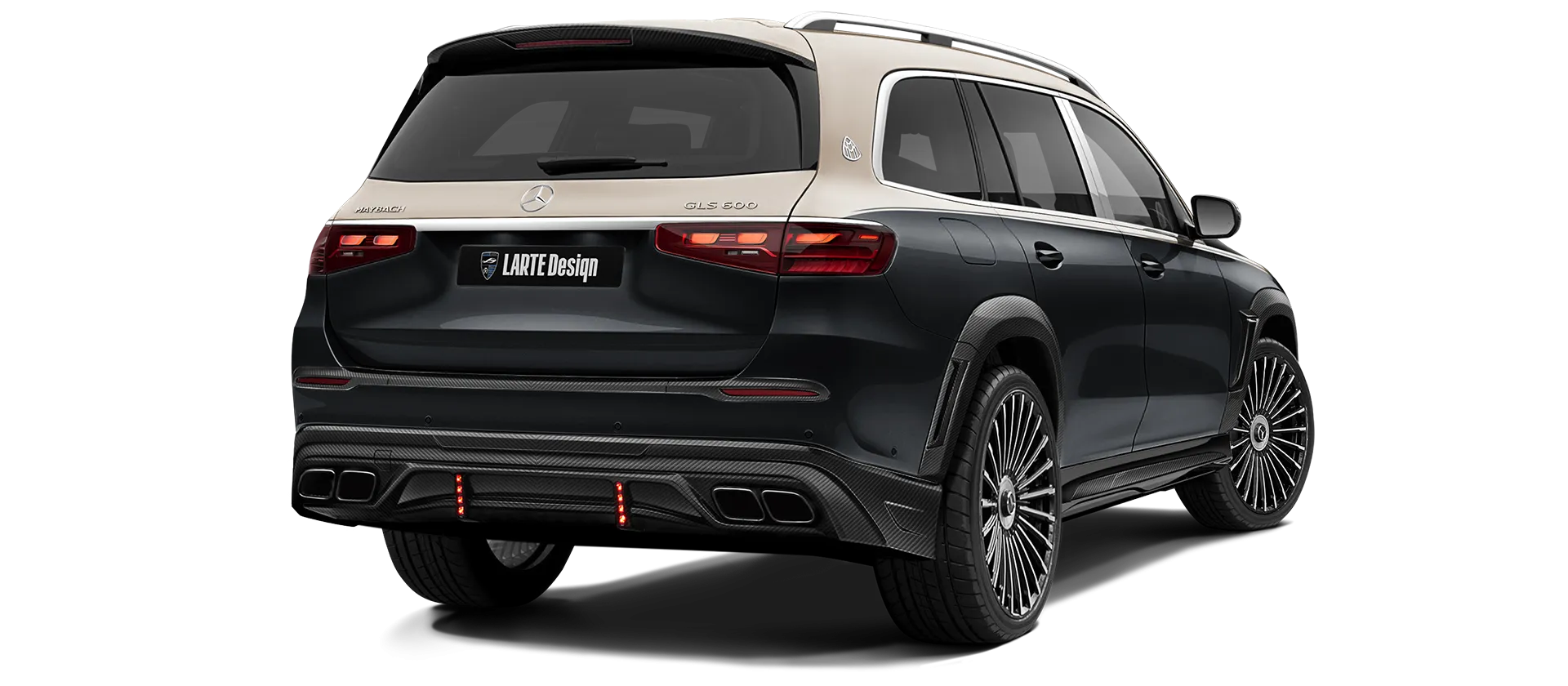 Mercedes Maybach GLS 600 X167 Facelift в цвете Obsidian Black & Kalahari Gold с карбоновым тюнингом