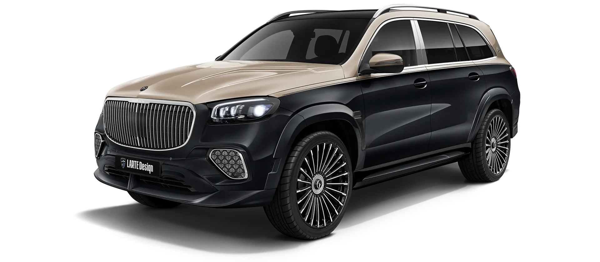 Mercedes Maybach GLS 600 X167 Facelift в цвете Obsidian Black & Kalahari Gold с кастомным обвесом