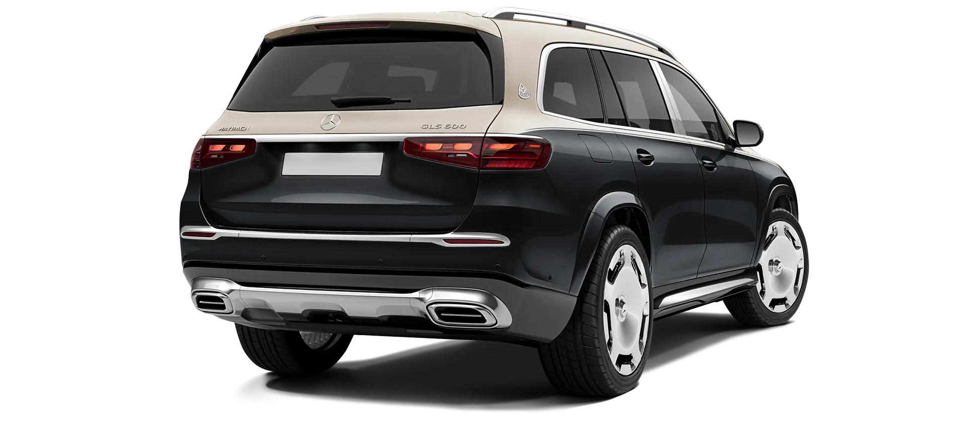 Mercedes Maybach GLS 600 X167 Facelift стоковый, цвет Obsidian Black & Kalahari Gold