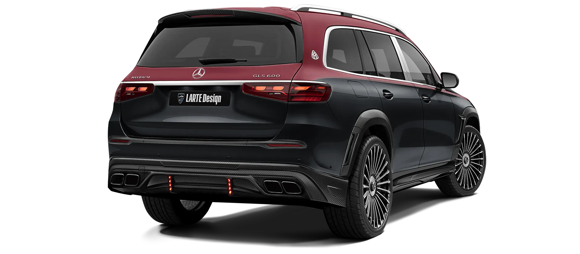 Mercedes Maybach GLS 600 X167 Facelift в цвете Obsidian Black & Velvet Red с карбоновым тюнингом