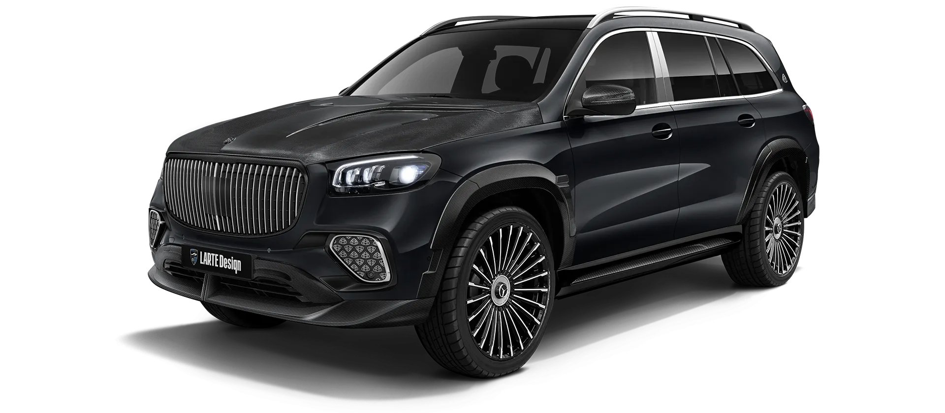 Mercedes Maybach GLS 600 X167 Facelift в цвете Obsidian Black с карбоновым обвесом