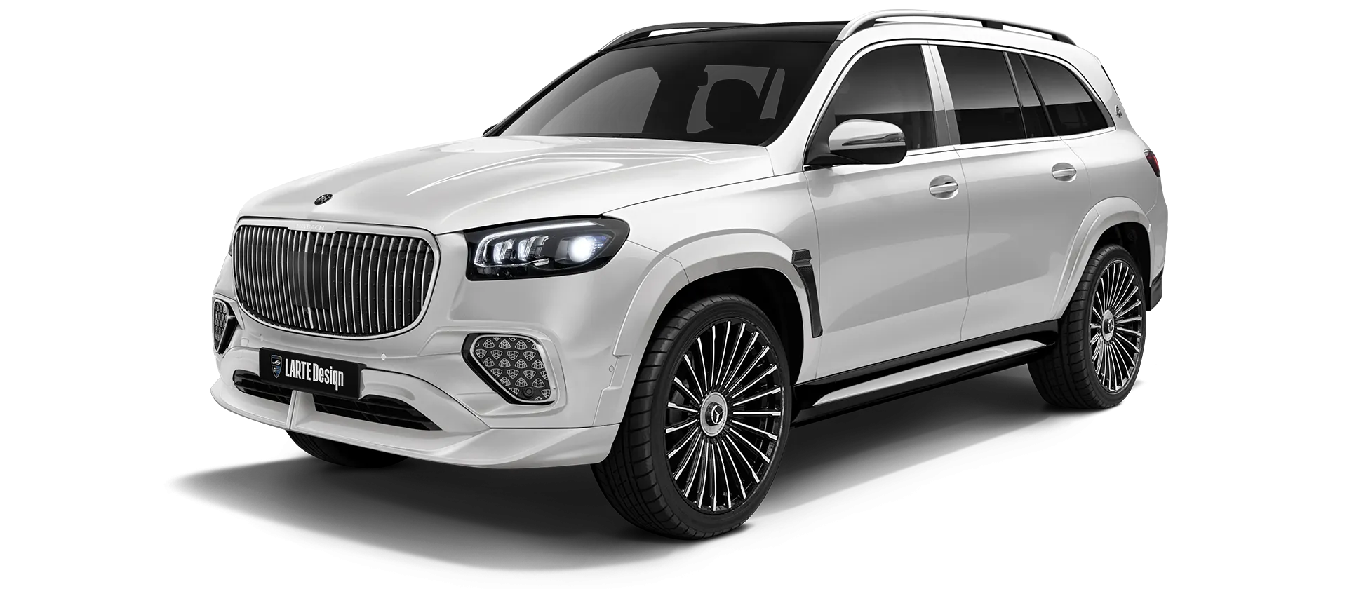 Mercedes Maybach GLS 600 X167 Facelift в цвете Polar White с кастомным обвесом