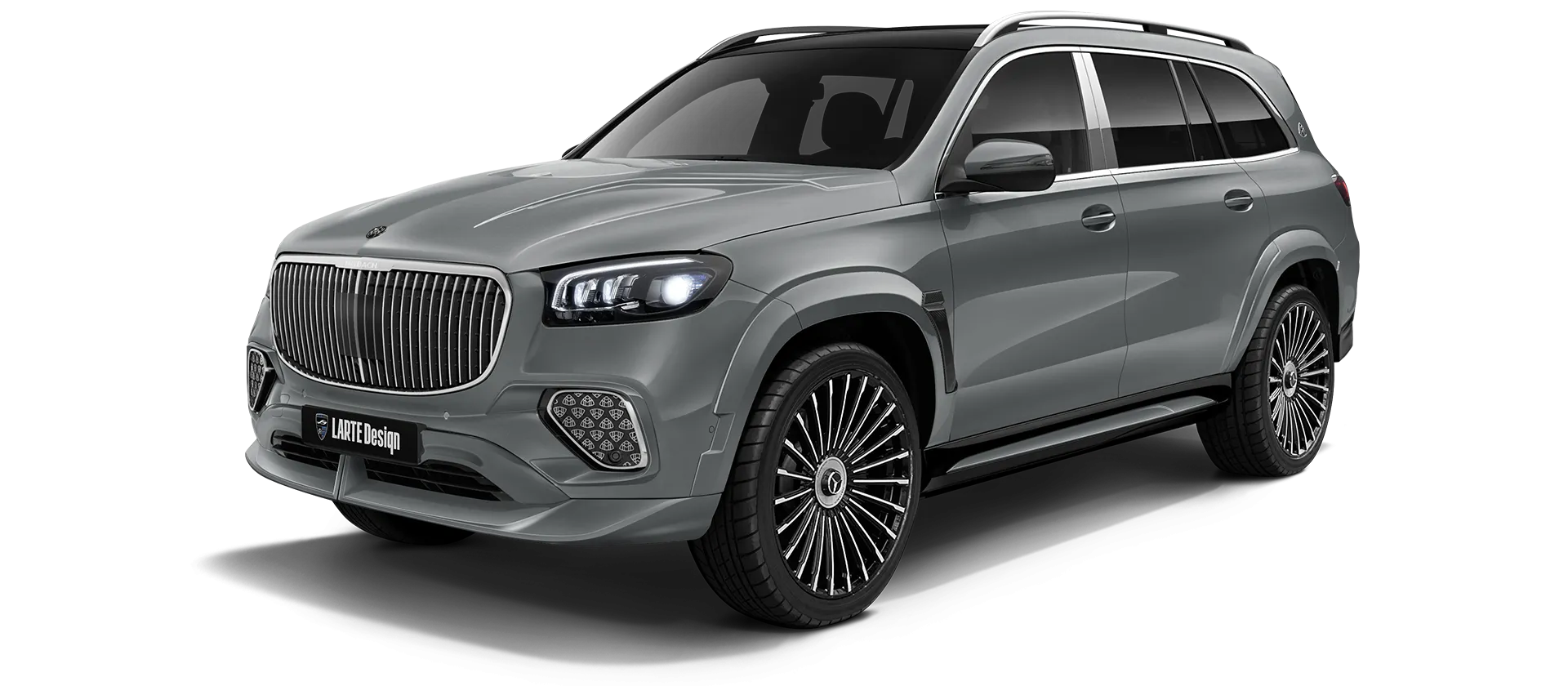 Mercedes Maybach GLS 600 X167 Facelift в цвете Selenite Grey с кастомным обвесом