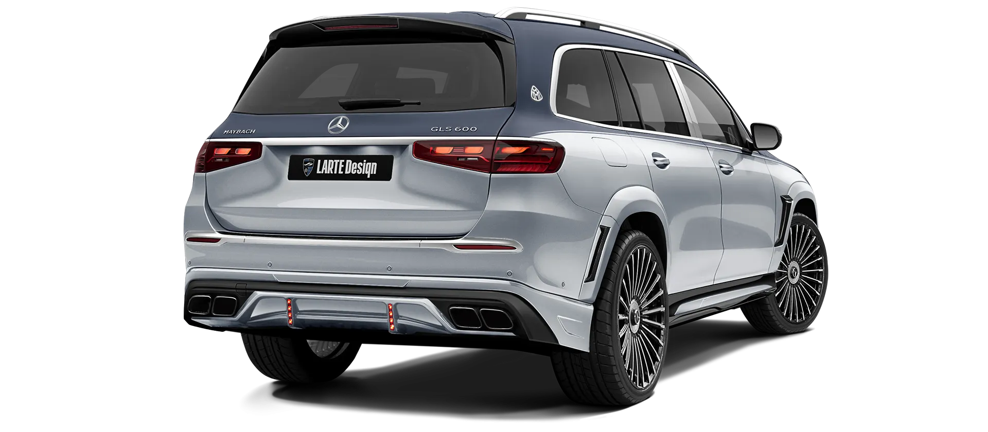 Mercedes Maybach GLS 600 X167 Facelift в цвете Silver & Cavansite Blue с кастомным тюнингом