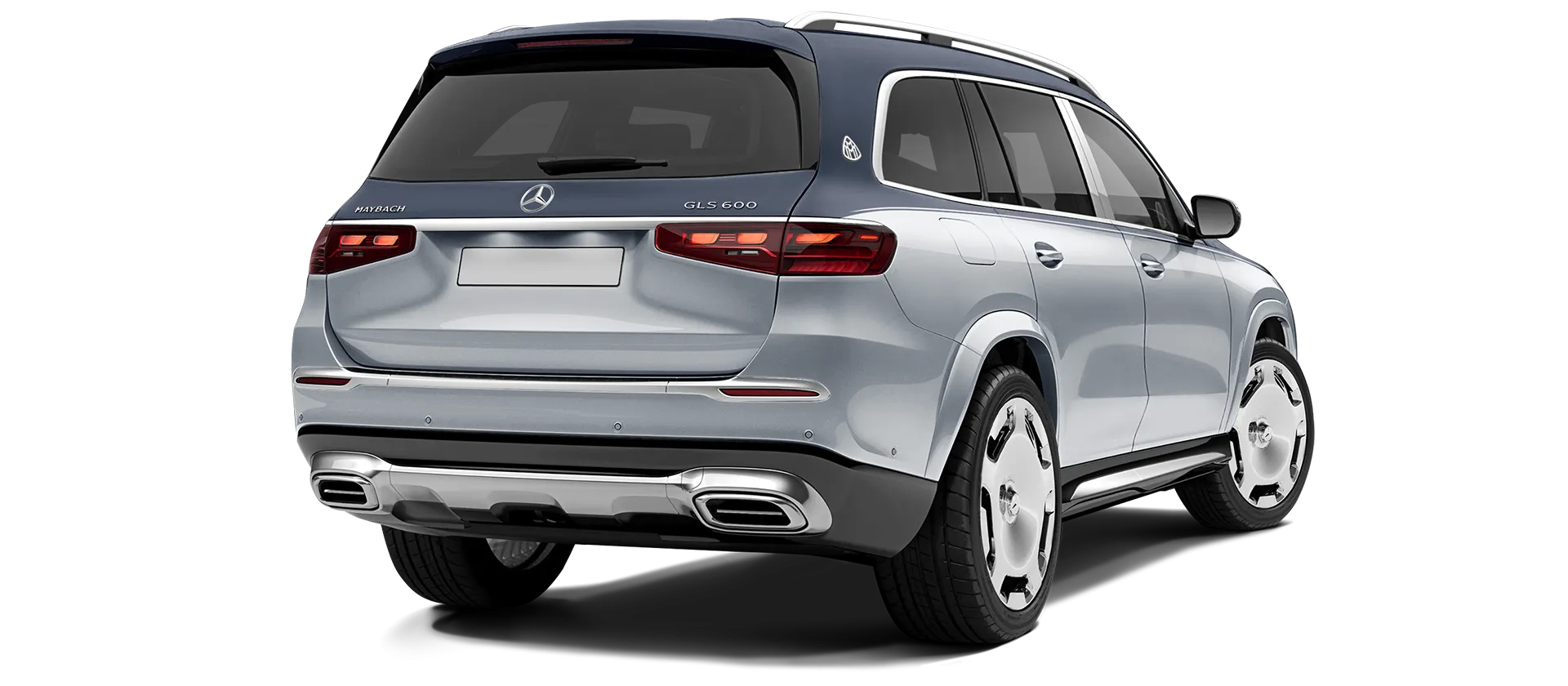 Mercedes Maybach GLS 600 X167 Facelift стоковый, цвет Silver & Cavansite Blue