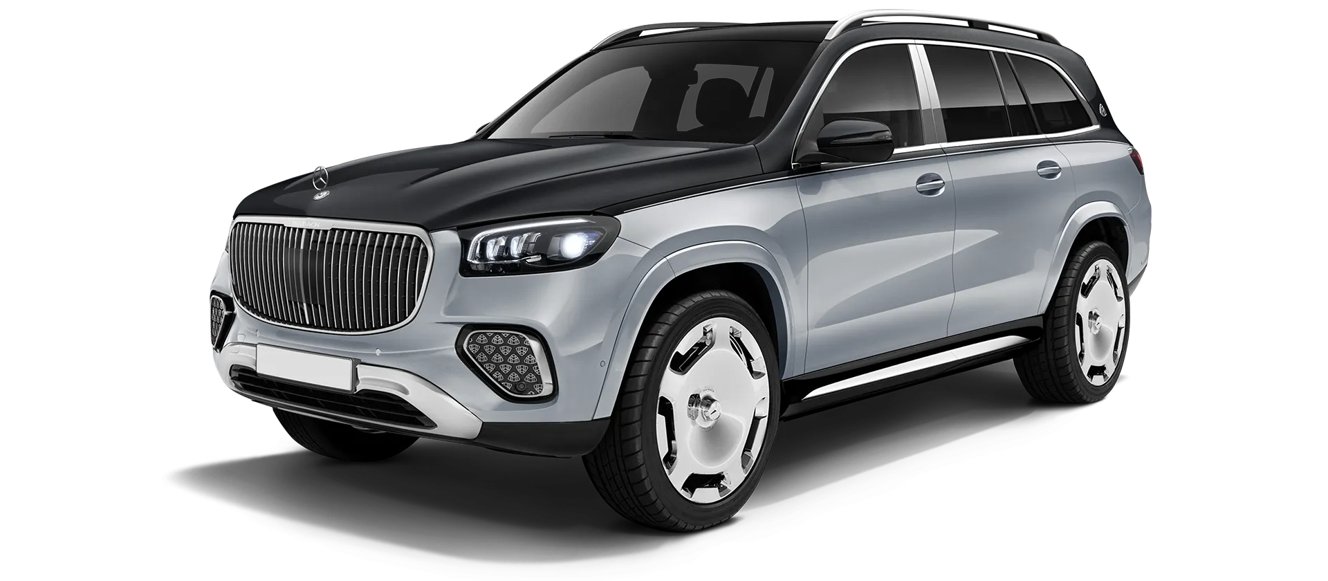 Mercedes Maybach GLS 600 X167 Facelift в стоке, цвет Silver & Obsidian Black