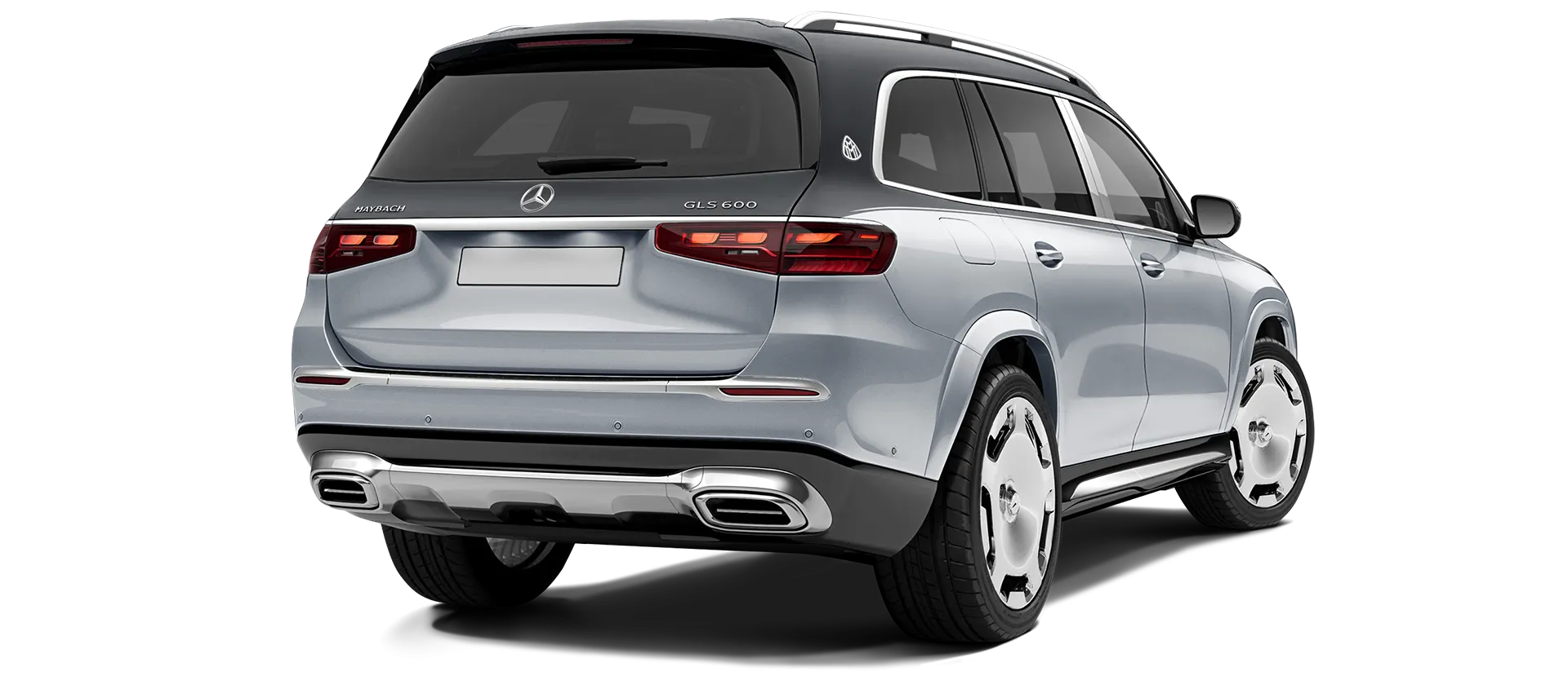 Mercedes Maybach GLS 600 X167 Facelift стоковый, цвет Silver & Obsidian Black