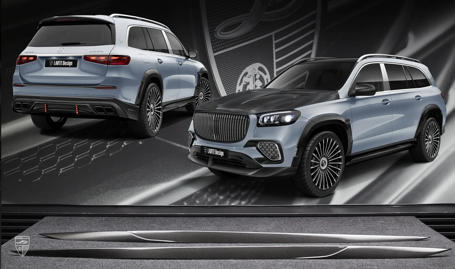 Обновление порогов в карбоне для авто класса люкс Mercedes Maybach GLS 600 X167 Facelift от LARTE Design