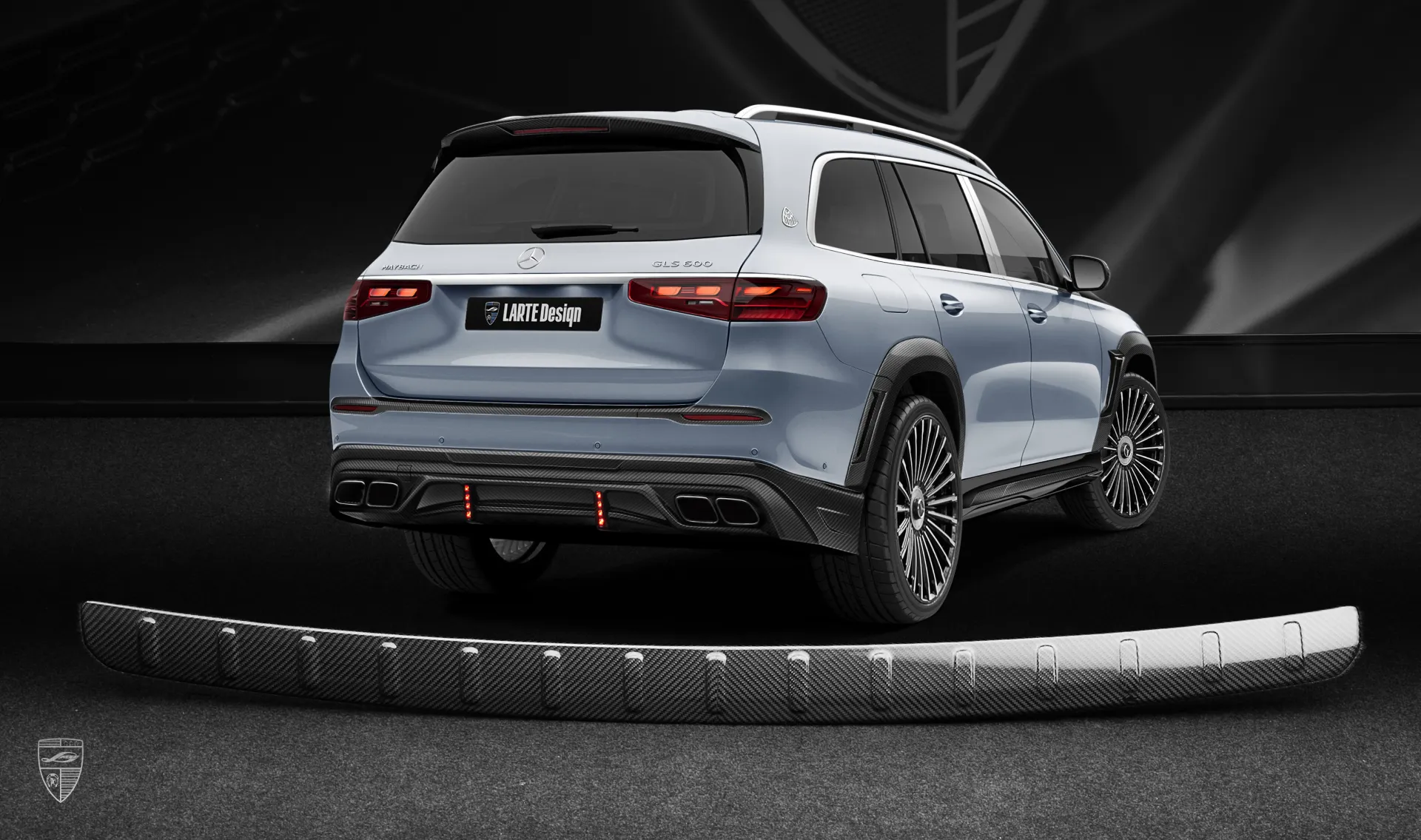 Накладка на задний бампер для Mercedes-Maybach GLS 600 X167 Facelift 2025 Тюнинг заднего бампера с диффузором для Maybach GLS 600 X167 Facelift 2025
