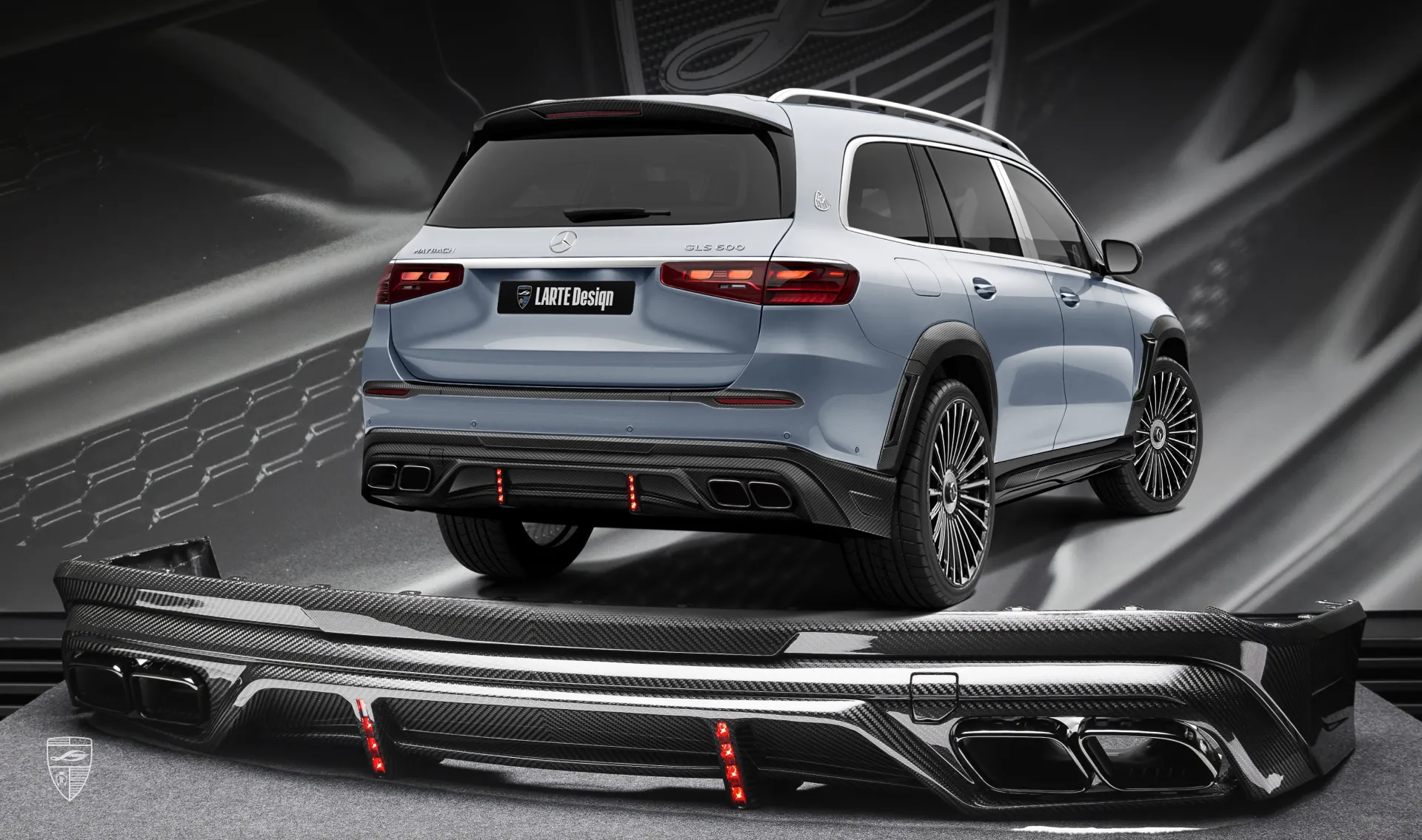 Аэродинамический обвес задней юбки для Mercedes-Maybach GLS 600 X167 Facelift 2025 Новый аэродинамический обвес заднего бампера для Mercedes-Maybach GLS 600 X167 Facelift 2025