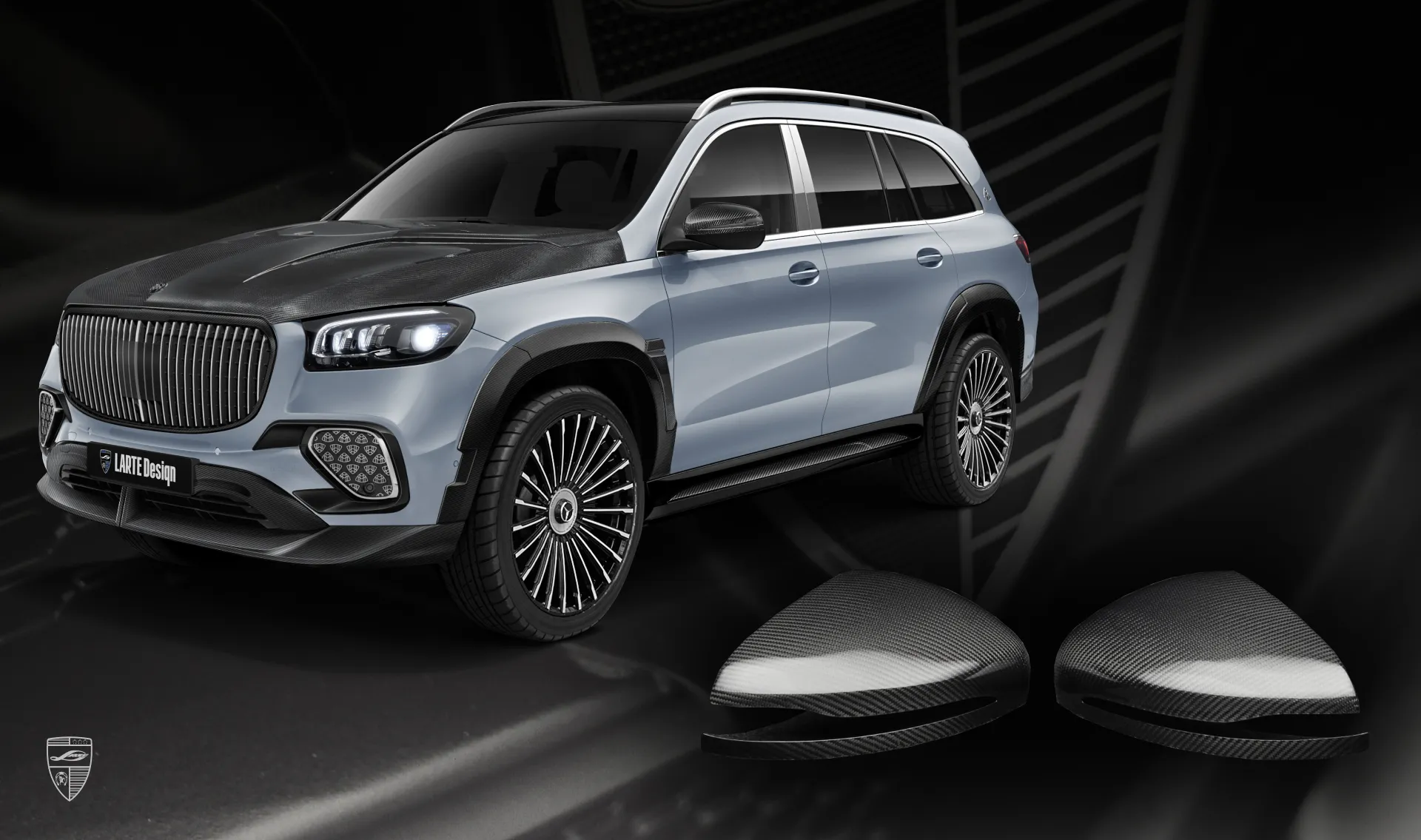 Аэродинамические зеркальные накладки для Mercedes-Maybach GLS 600 X167 Facelift 2025 Карбоновые зеркала для Maybach GLS 600 X167 Facelift 2025