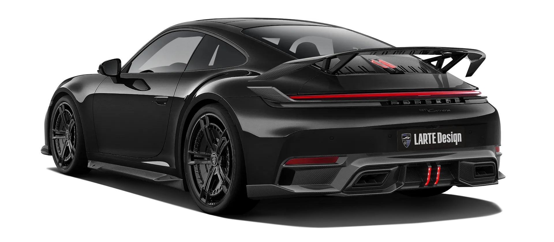 Porsche 911 Carrera 992.2 Facelift в цвете Black с карбоновым тюнингом