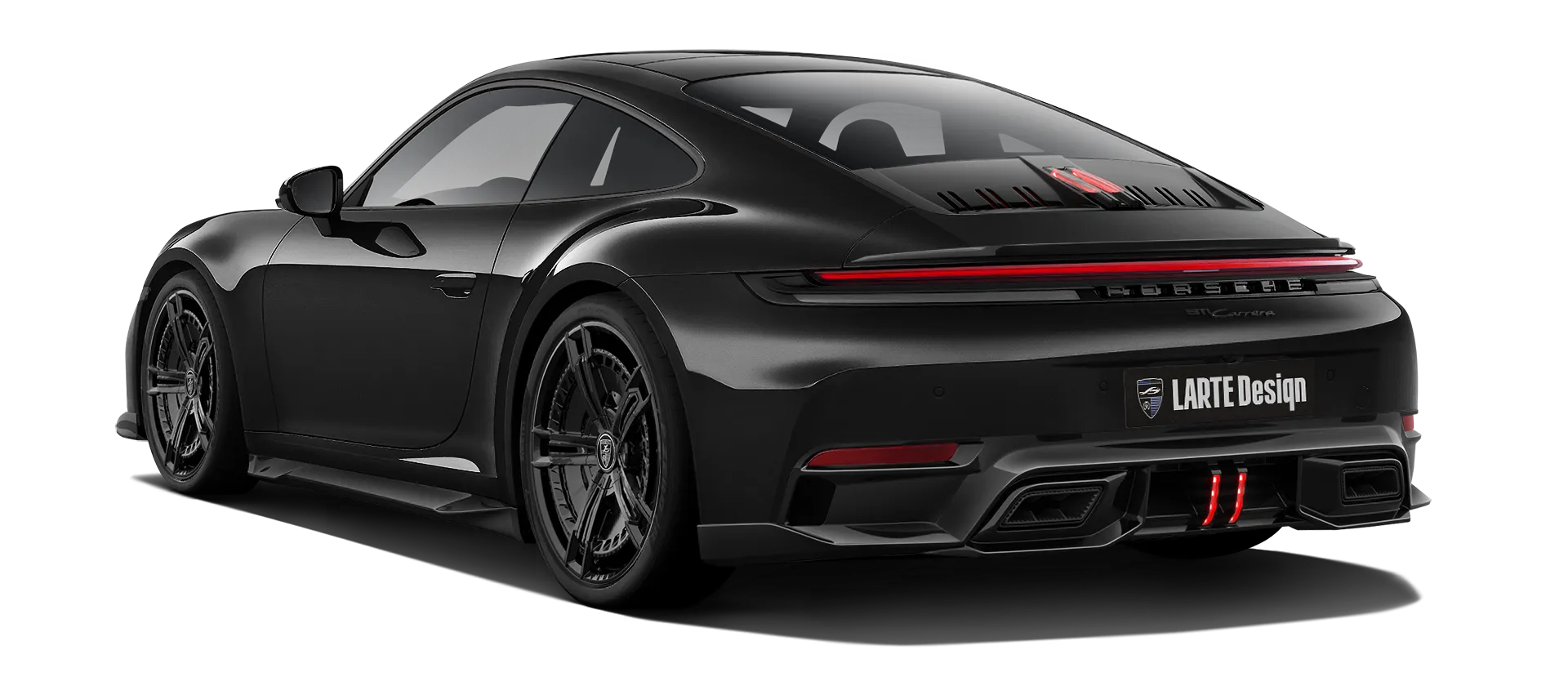 Porsche 911 Carrera 992.2 Facelift в цвете Black с кастомным тюнингом