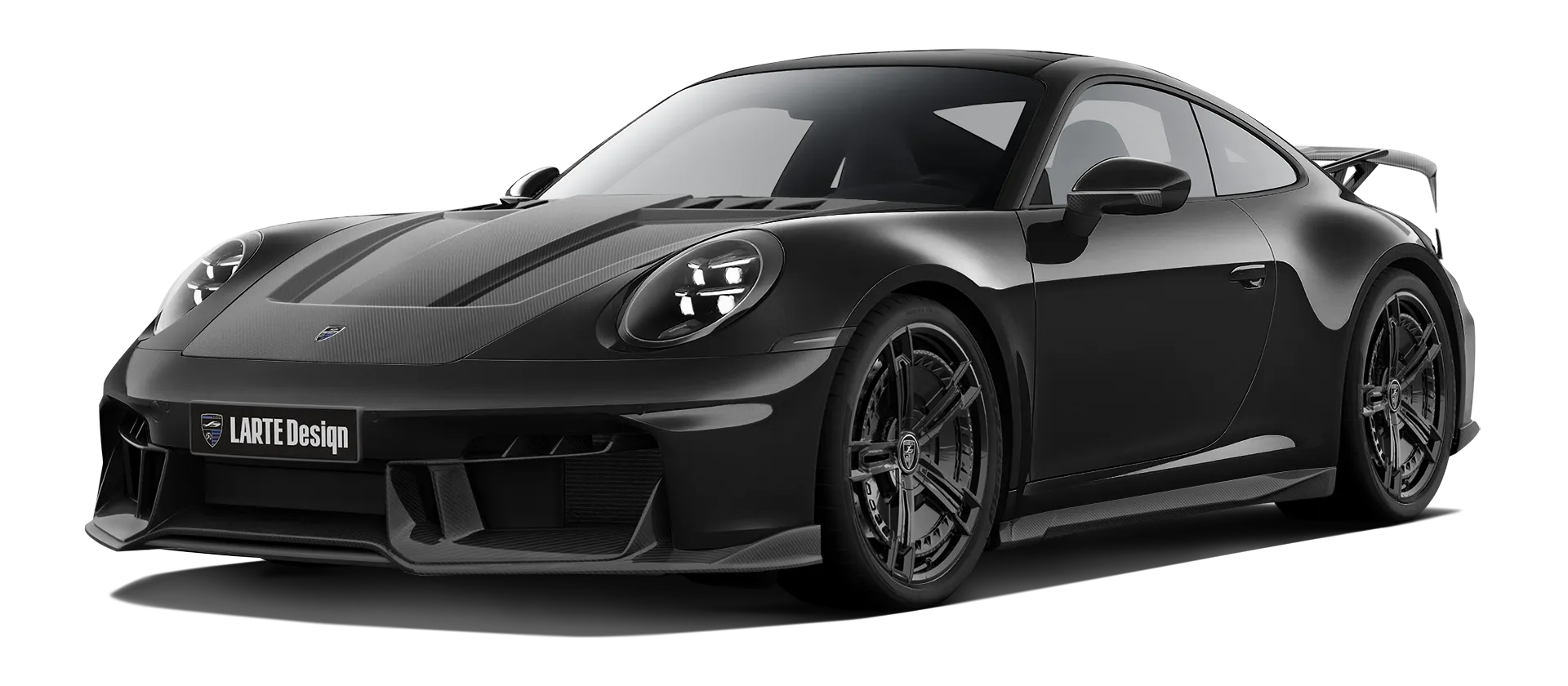 Porsche 911 Carrera 992.2 Facelift в цвете Black с карбоновым обвесом