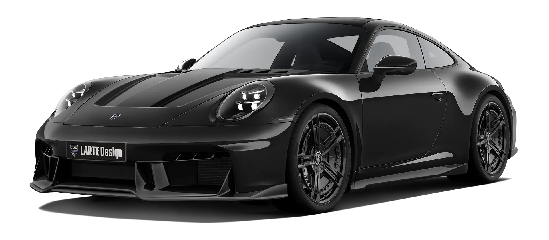 Porsche 911 Carrera 992.2 Facelift в цвете Black с кастомным обвесом