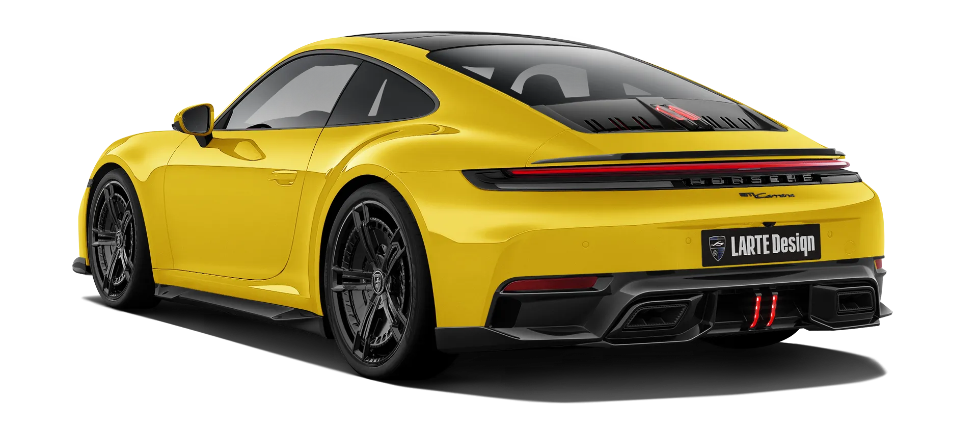 Porsche 911 Carrera 992.2 Facelift в цвете Cartagena Yellow с кастомным тюнингом